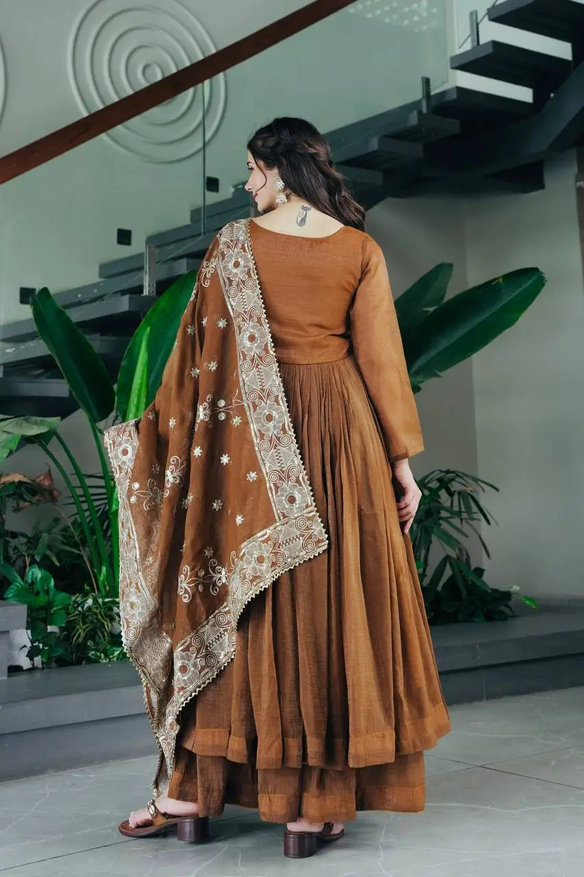 Designer Gold Crazy Embroidered Sharara Set with Dupatta | Fully Stitched