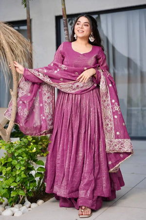 Designer Gold Crazy Embroidered Sharara Set with Dupatta | Fully Stitched
