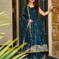 Designer Gold Crazy Fabric Anarkali with Embroidery Sequins Work | Sharara & Dupatta Set | Fully Stitched