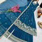 Designer Gold Crazy Fabric Anarkali with Embroidery Sequins Work | Sharara & Dupatta Set | Fully Stitched