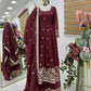 Designer Gold Crazy Fabric Anarkali with Embroidery Sequins Work | Sharara & Dupatta Set | Fully Stitched