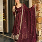 Designer Gold Crazy Fabric Anarkali with Embroidery Sequins Work | Sharara & Dupatta Set | Fully Stitched
