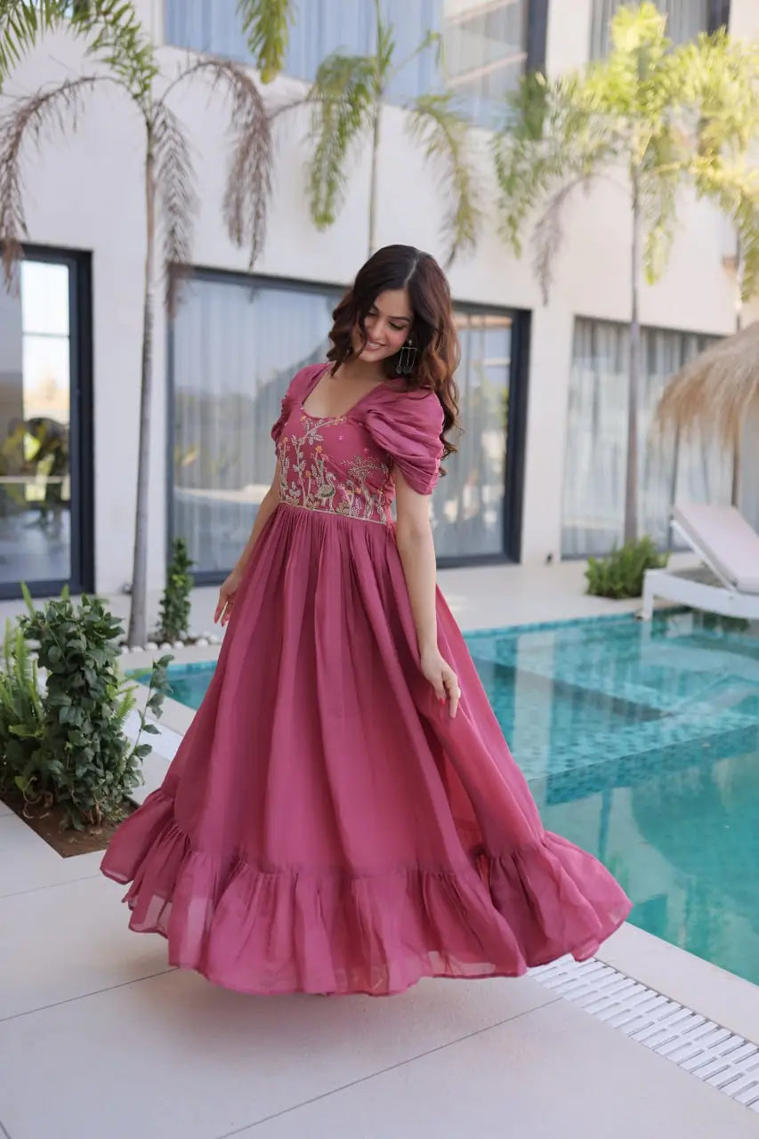 Designer Handwork Party Wear Gown for Festive and Special Occasions