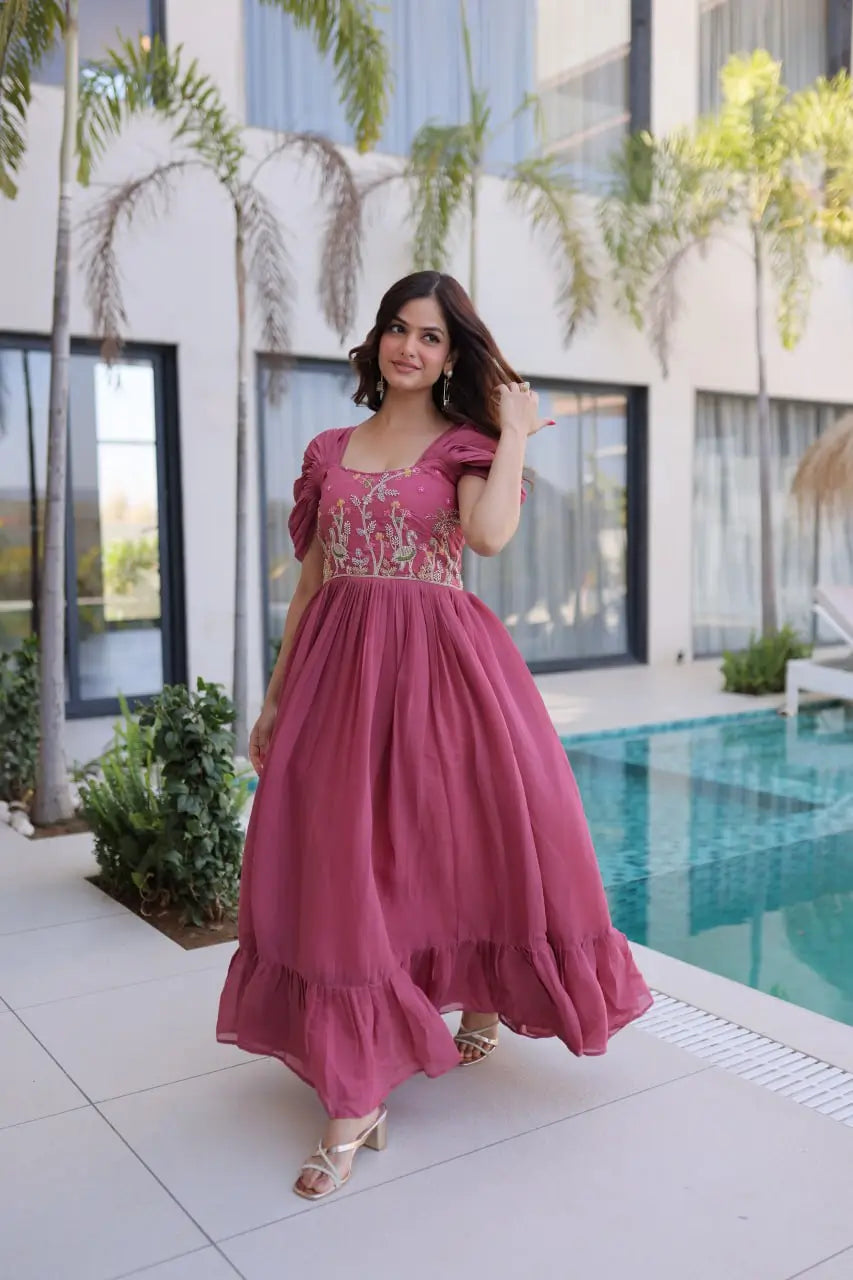 Designer Handwork Party Wear Gown for Festive and Special Occasions