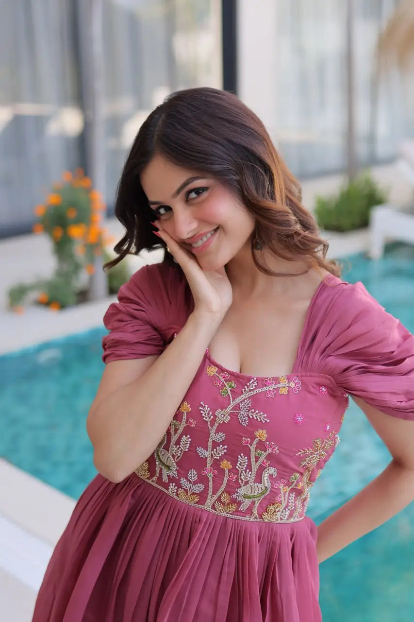 Designer Handwork Party Wear Gown for Festive and Special Occasions