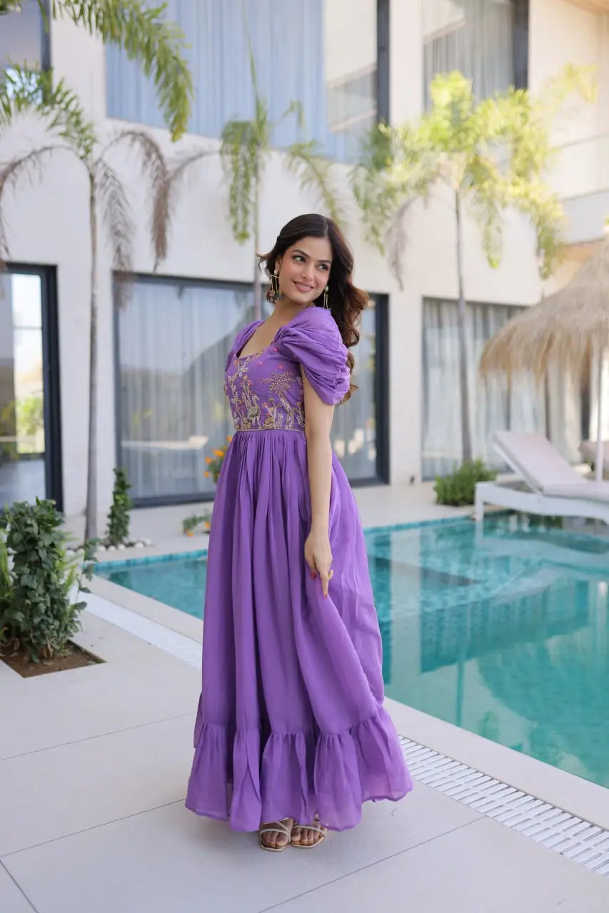 Designer Handwork Party Wear Gown for Festive and Special Occasions
