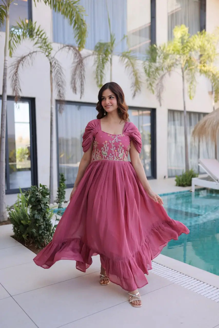 Designer Handwork Party Wear Gown for Festive and Special Occasions