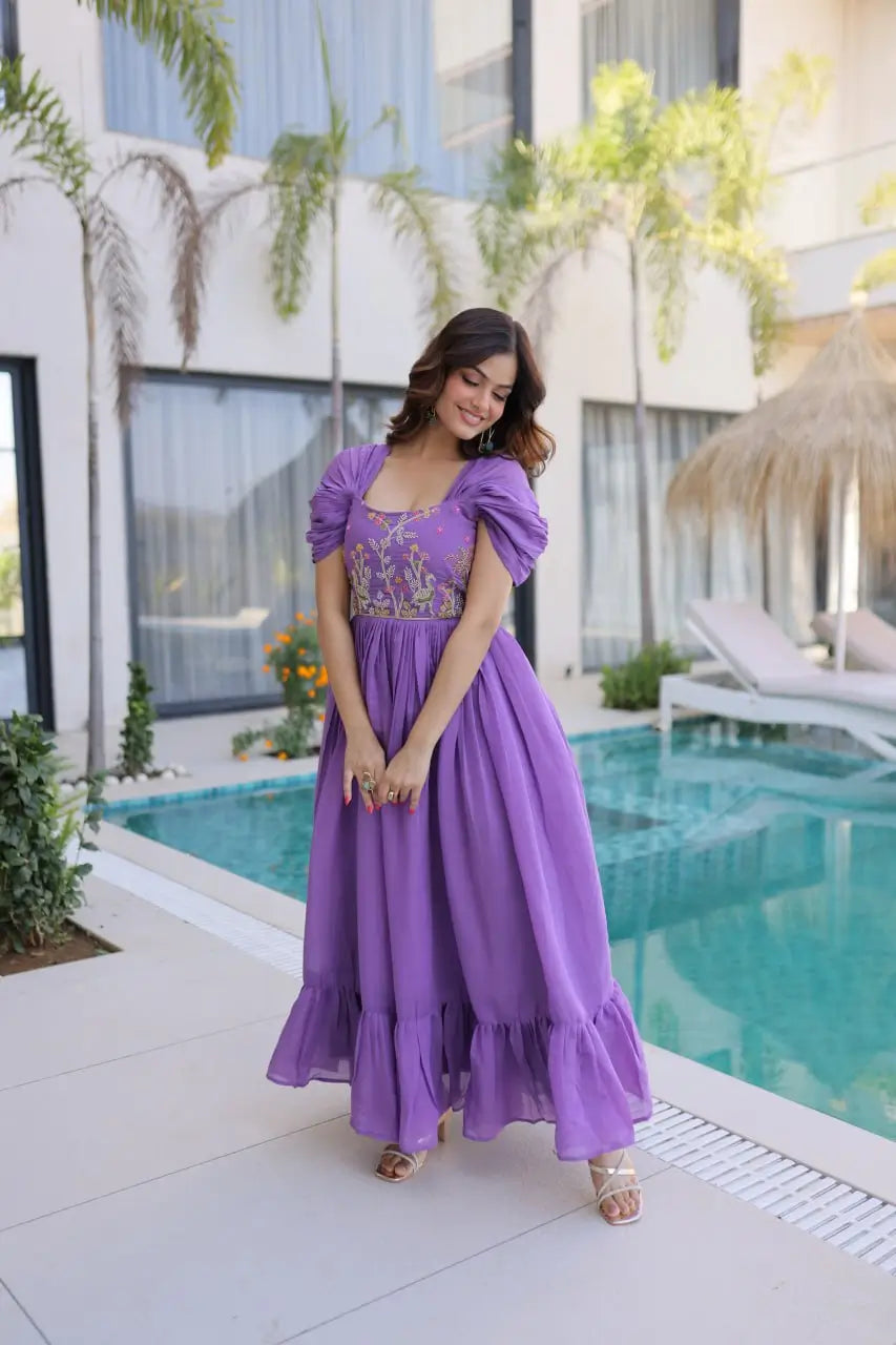 Designer Handwork Party Wear Gown for Festive and Special Occasions