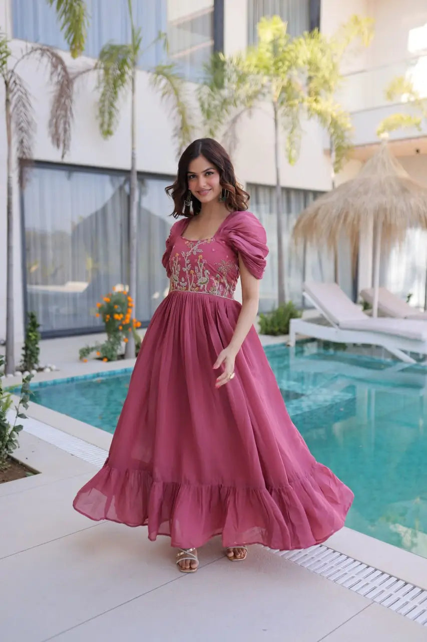Designer Handwork Party Wear Gown for Festive and Special Occasions
