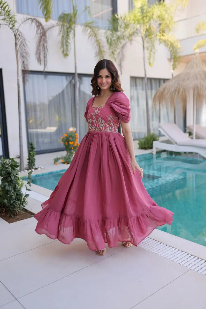 Designer Handwork Party Wear Gown for Festive and Special Occasions