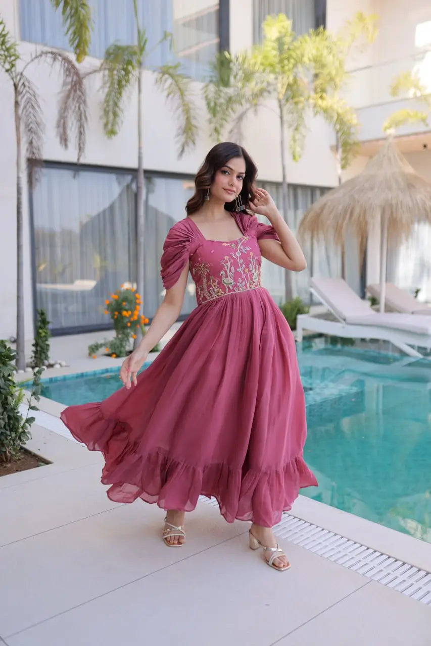 Designer Handwork Party Wear Gown for Festive and Special Occasions