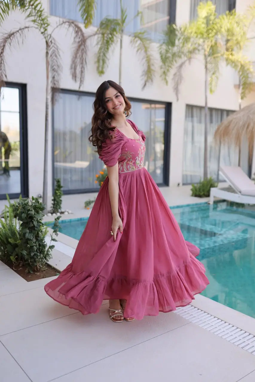 Designer Handwork Party Wear Gown for Festive and Special Occasions