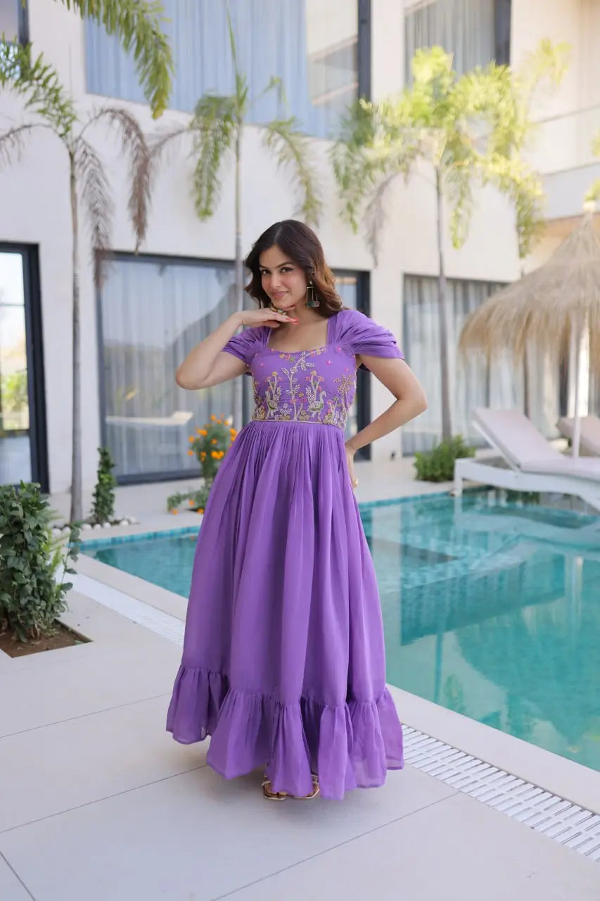 Designer Handwork Party Wear Gown for Festive and Special Occasions