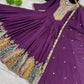 Designer Heavy Chinon Silk Embroidered Gown with Dupatta