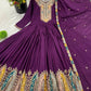 Designer Heavy Chinon Silk Embroidered Gown with Dupatta