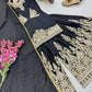 Designer Heavy Chinon Silk Sharara Suit with Coding Sequin Embroidery