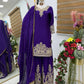 Designer Heavy Chinon Silk Sharara Suit with Coding Sequin Embroidery