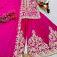 Designer Heavy Chinon Silk Sharara Suit with Coding Sequin Embroidery