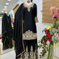Designer Heavy Chinon Silk Sharara Suit with Coding Sequin Embroidery