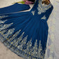 Designer Heavy Georgette Embroidered Party Wear Gown Set