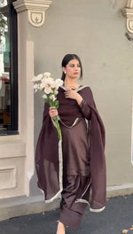 Designer Japan Satin Suit Set with Georgette Dupatta