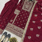 Designer Long Panjabi Suit Set with Farshi Salwar and Dupatta