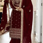 Designer Long Panjabi Suit Set with Farshi Salwar and Dupatta