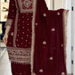 Designer Long Panjabi Suit Set with Farshi Salwar and Dupatta