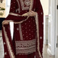 Designer Long Panjabi Suit Set with Farshi Salwar and Dupatta