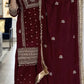 Designer Long Panjabi Suit Set with Farshi Salwar and Dupatta