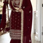 Designer Long Panjabi Suit Set with Farshi Salwar and Dupatta
