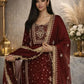Designer Long Panjabi Suit Set with Farshi Salwar and Dupatta