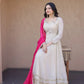 Designer Mirror Work Anarkali with Contrast Dupatta for and Wedding Occasions