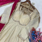 Designer Mirror Work Anarkali with Contrast Dupatta for and Wedding Occasions