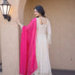 Designer Mirror Work Anarkali with Contrast Dupatta for and Wedding Occasions