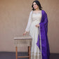 Designer Mirror Work Anarkali with Contrast Dupatta for and Wedding Occasions