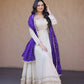 Designer Mirror Work Anarkali with Contrast Dupatta for and Wedding Occasions