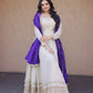 Designer Mirror Work Anarkali with Contrast Dupatta for and Wedding Occasions