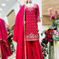 Designer Natural Crepe Embroidered Sharara Set with Dupatta | Fully Stitched