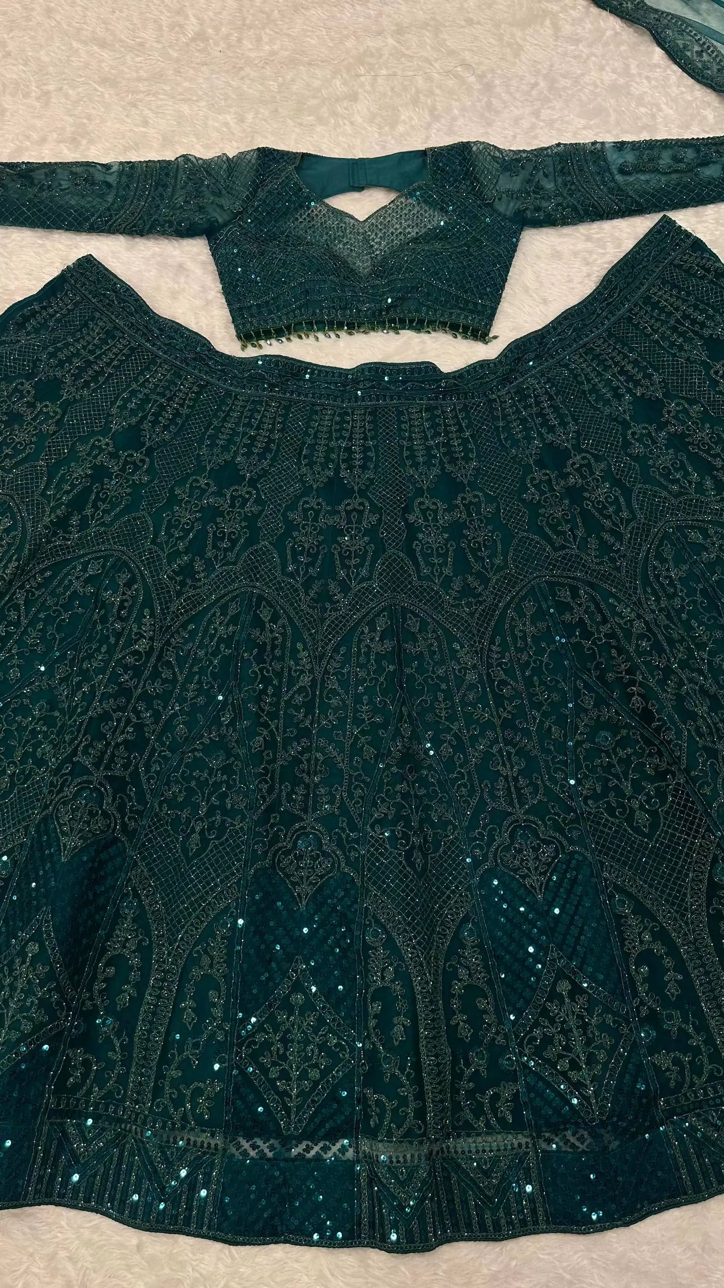 Designer Net Sequins Lehenga Choli for Wedding and Reception Occasions