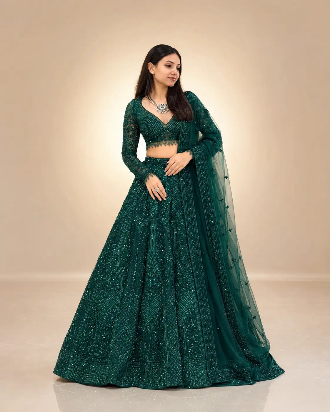 Designer Net Sequins Lehenga Choli for Wedding and Reception Occasions