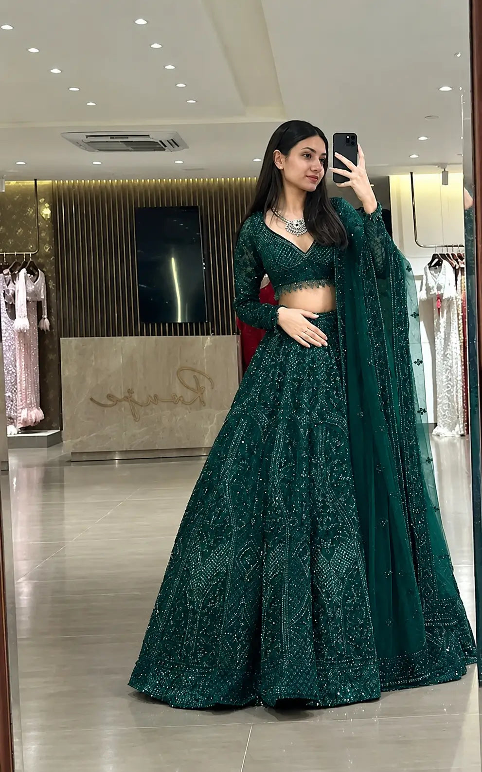 Designer Net Sequins Lehenga Choli for Wedding and Reception Occasions