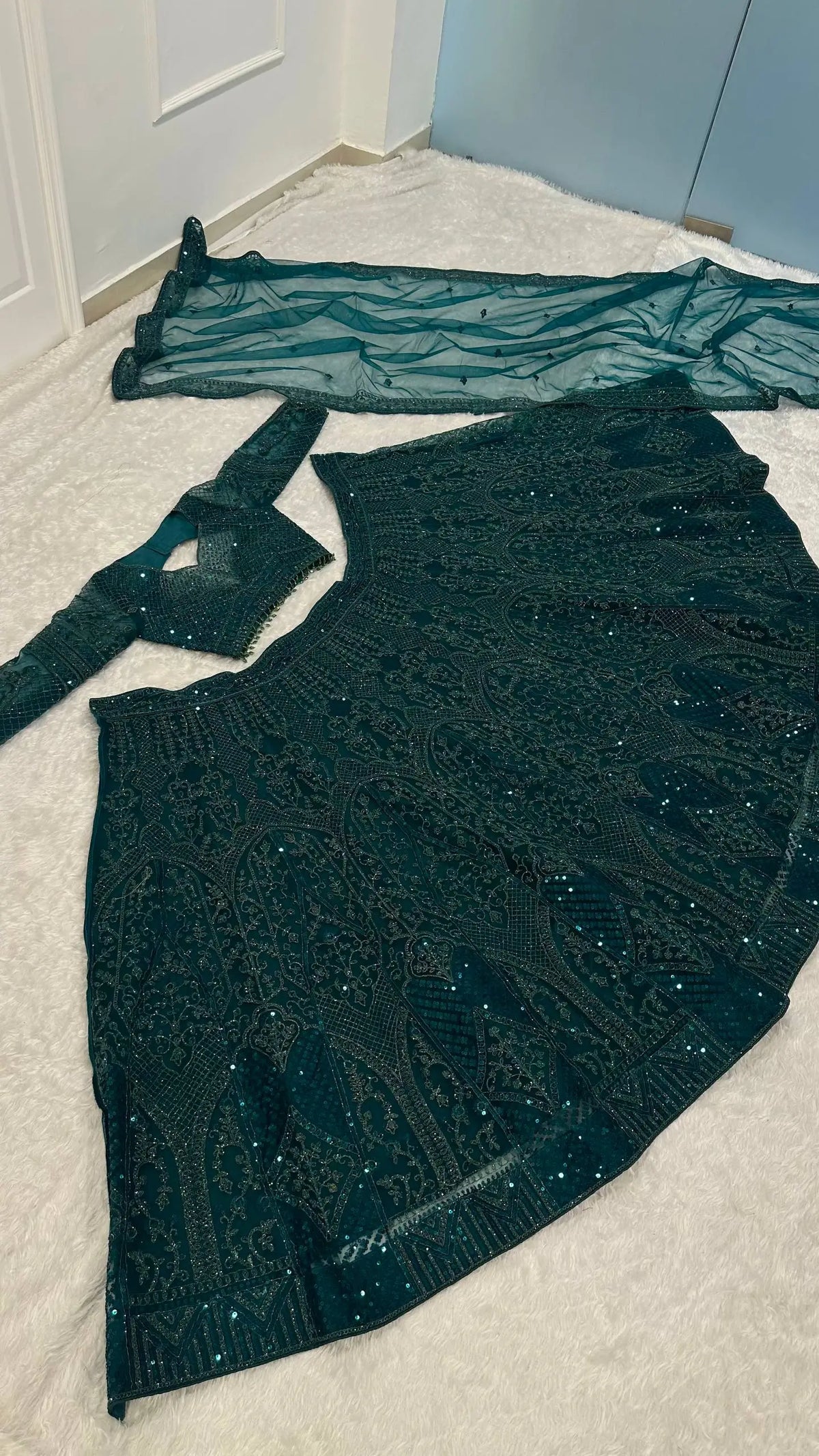 Designer Net Sequins Lehenga Choli for Wedding and Reception Occasions