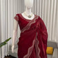 Designer Organza & Jimmy Chu Saree with Intricate Hot Fix Work | Soft Silk Saree with Unstitched Blouse