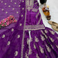 Designer Organza Silk Palazzo Suit Set for Wedding and Festive Wear