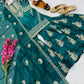 Designer Organza Silk Palazzo Suit Set for Wedding and Festive Wear