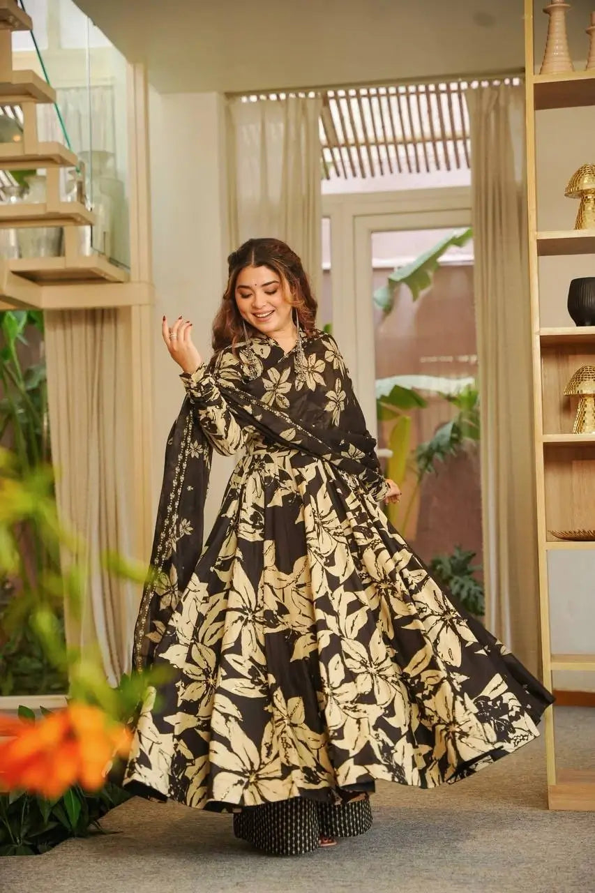 Designer Printed Anarkali Suit Set for Festive and Casual Wear