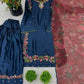 Designer Pure Crepe Silk Embroidered Suit Set with Dupatta