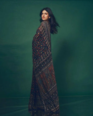 Designer Pure Georgette Sequin Saree for Party and Festive Wear