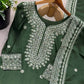 Designer Pure Heavy Chinnon Silk Embroidered Sharara Suit with Dupatta | Stitched 3-Piece Set for Women